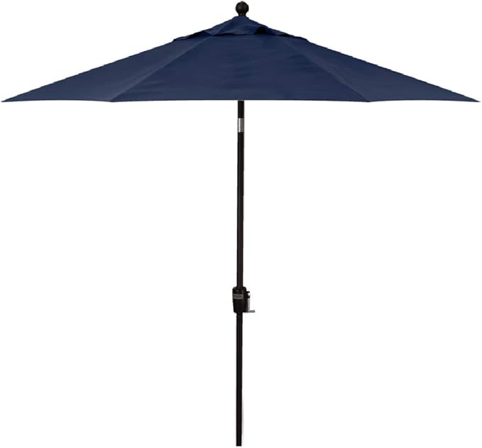 Treasure Garden Octagonal 9 ft Patio Umbrella - Outdoor Furniture Table Umbrella – Push-Button Tilt – Bronze Aluminum Frame (Obravia2, Navy)