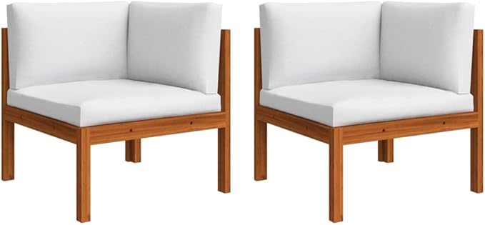 Patio Lounge Set with Cushions,Outdoor Patio Furniture,Outdoor Chat Conversation Set,for Patio,Backyard,Garden,Outdoor,6 Piece Cream Solid Acacia Wood