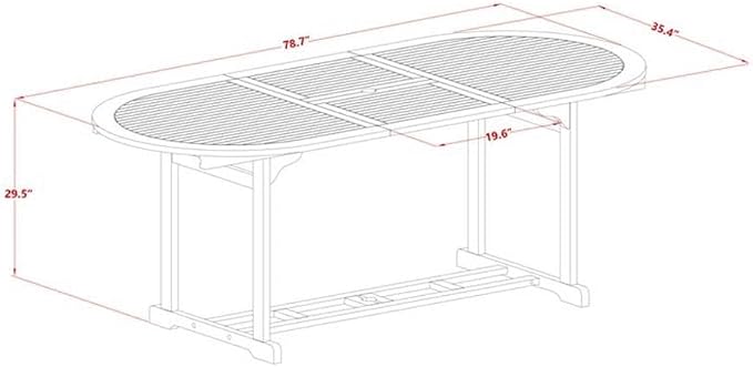 East West Furniture BBSTXNA Patio Dining Table Outdoor Oval Acacia Wood Table, 36x78 Inch, Natural Oil