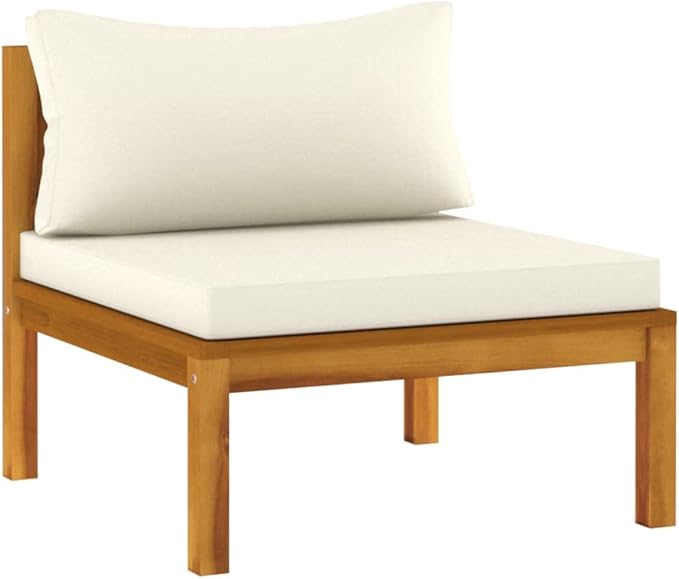 3-Seater Patio Sofa with Cream Cushion,Patio Lounge Set,Patio Furniture Sets,Patio Conversation Sets,Outdoor Furniture Sets,for Garden,Backyard,Outdoor,Solid Acacia Wood