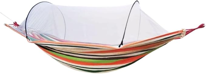 Portable Oxford Cloth Hammock Outdoor Travel Camping with Its Own Frame Portable Multi-Purpose Hammock Comfortable(Orange-Yellow)
