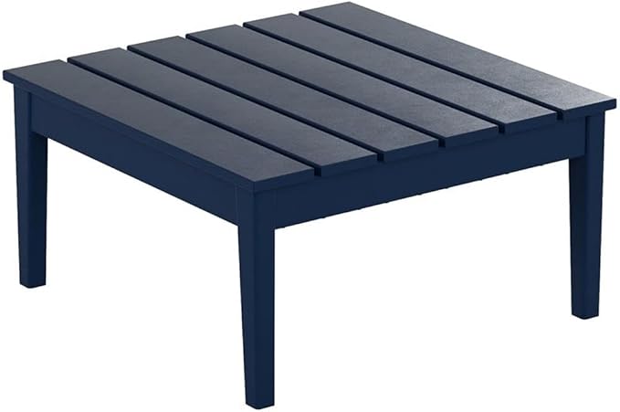 Costaelm Outdoor Side Tables for Patio, Small Patio Conversation Table Weather Resistant Coffee Table, Small Square Table Outdoor End Tables for Porch, Balcony, Poolside, Deck, Navy Blue