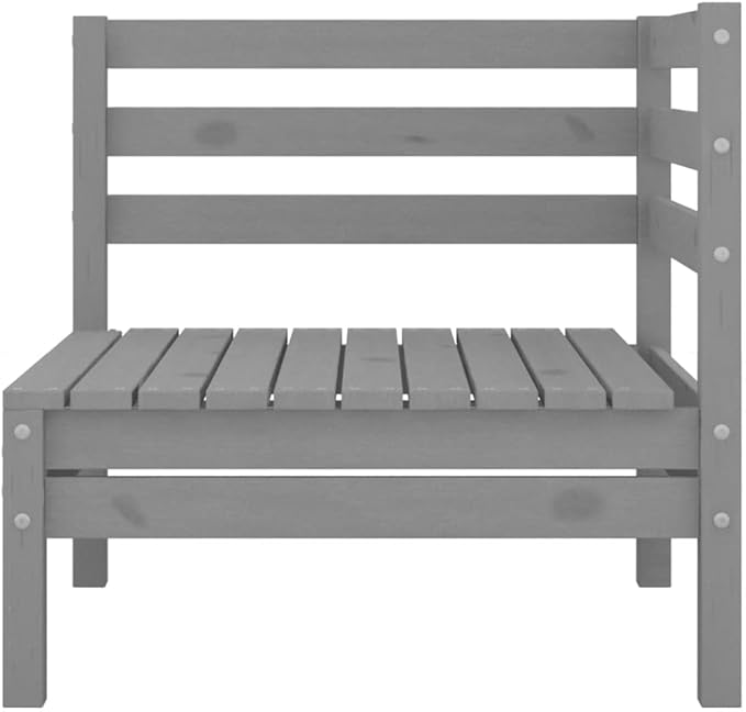 Patio Corner Sofas,Wooden Sofa,Patio Lounge Set,Outdoor Furniture,Patio Conversation Sets,for Garden,Deck,Backyard,2 pcs Gray Solid Pinewood
