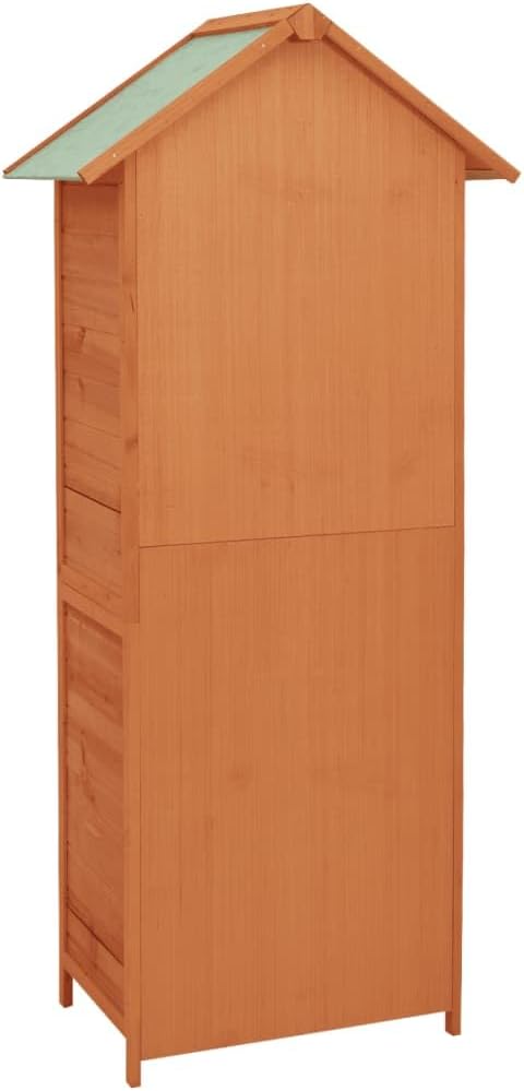 storage box,patio furniture,deck boxes outdoor waterproof,Patio Storage Cabinet Brown 16.7"x25.2"x74.8"Designed for Courtyard Travel