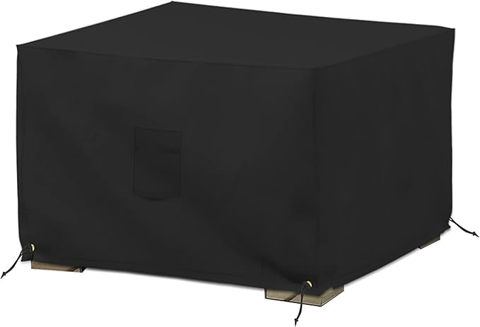Covers & All Outdoor Ottoman Cover, 12 Oz PVC Polyester, Waterproof Ottoman Slipcover Resists Tear and UV, Square Patio Furniture Covers for Indoor/Outdoor Use (30" L x 30" W x 18" H, Blue)