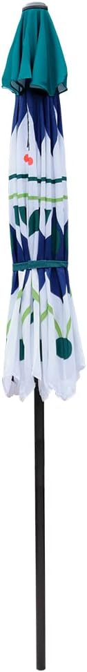 ABBLE Outdoor Patio Umbrella 9Ft Crank & Tilt Printed Market Umbrella for Picnic Table, Pool, Garden, Deck, Backyard and Beach