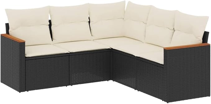 Garden Sofa Set Black Outdoor Conversation Set Outdoor Patio Furniture for Decks
