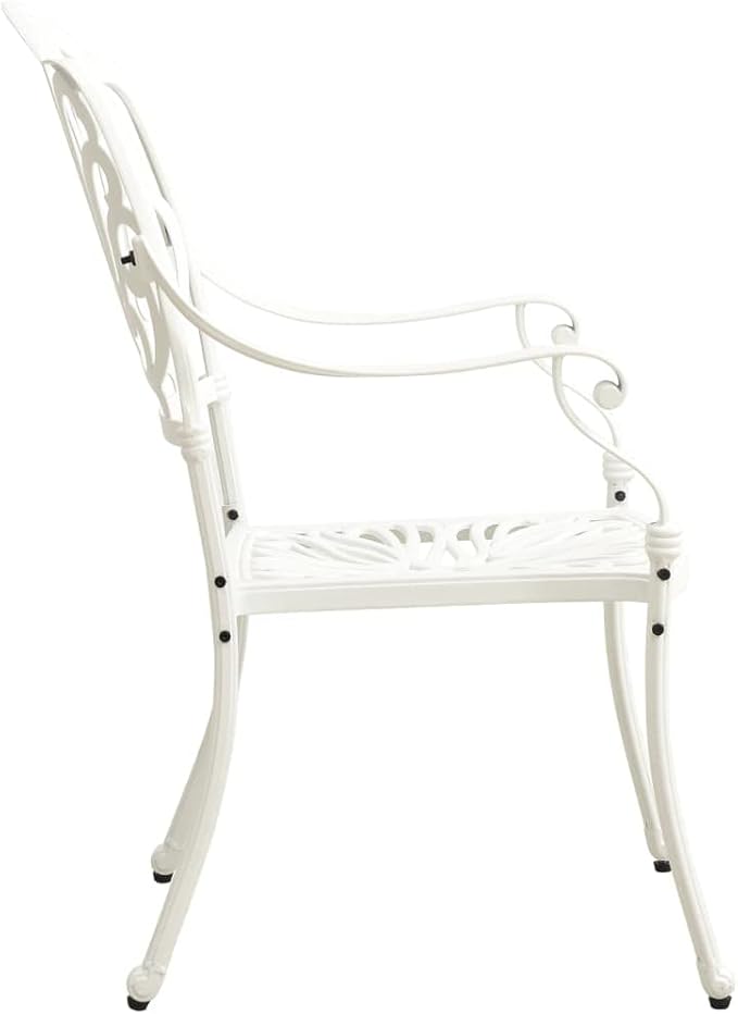 Backyard Furniture Patio Conversation Sets Outdoor Seating 5 Piece Bistro Set Cast Aluminum White Suitable for Swimming Pool, Courtyard, Garden