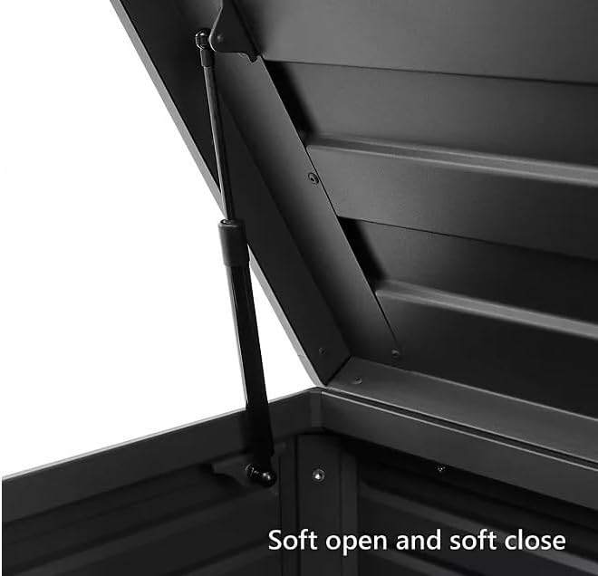 175 Gallon Outdoor and Indoor Storage Box, Aluminum Construction, Wheeled Design, (Black)