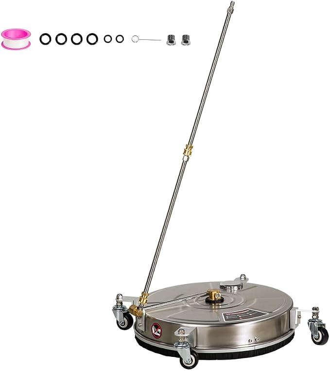 SCITOO 18" Pressure Washer Surface Cleaner 4000 PSI with 4 Wheels,1/4" Quick Connector and Washer Accessories for Concrete, Patio, Sidewalk, Deck and Driveways