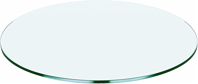 Meihua Glass Table Top, 24 Inch Round 1/4" Thick Flat Polished Edge, Clear Tempered Glass Surface Protector, Multipurpose for Dining Table, Patio, Coffee and End Table