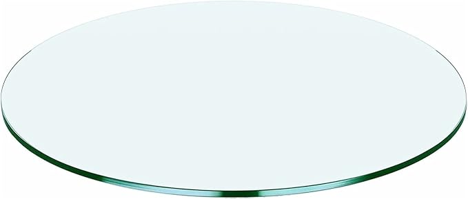 24 Inch Round Transparent Tempered Glass Table Top, Clear Table Surface Protector, Safe 1/4" Thick-Flat Polished Edge, Replacement Glass Top for Home, Office, Patio, Outdoor/Indoor