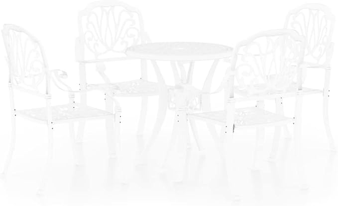 Backyard Furniture Patio Conversation Sets Outdoor Seating 5 Piece Bistro Set Cast Aluminum White Suitable for Swimming Pool, Courtyard, Garden