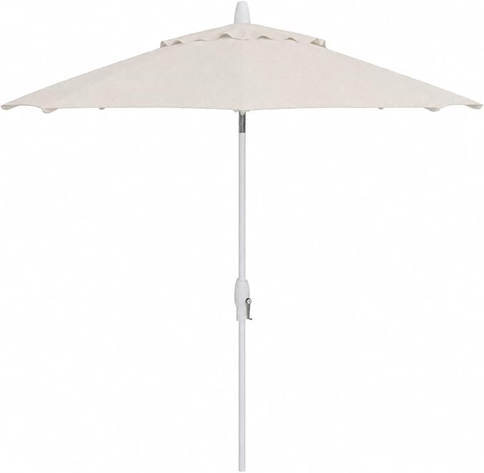 Treasure Garden 9ft Patio Umbrella - Outdoor Furniture Market Umbrella – Deluxe Auto-Tilt – White Aluminum Frame (Sunbrella, Canvas)