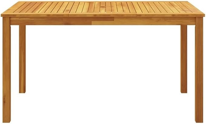 Afuera Living 5 Piece Patio Dining Set, Acacia Wood, Brown Oiled Finish, Folding Chairs, Rectangular 55.1 x 31.5 in Table, Garden or Terrace Outdoor Dining Set for 4 People