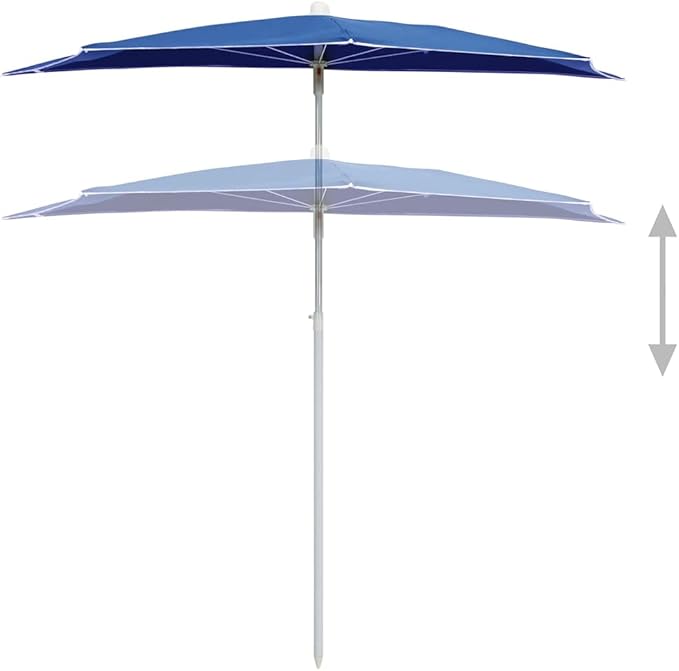 vidaXL Garden Half Parasol with Pole Outdoor Patio Sunshade Shelter Backyard
