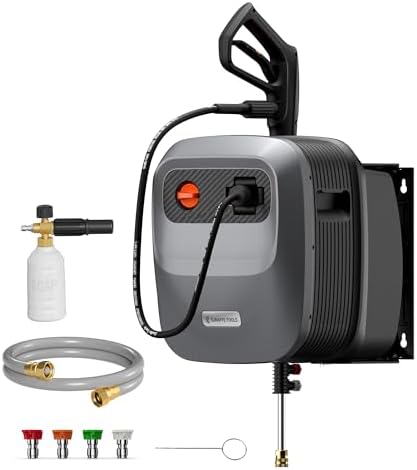 Giraffe Tools Grandfalls Pressure Washer G20B PRO, 2400 PSI 2.0 GPM, Wall Mounted Pressure Washer with 65FT Hose and Leader Hose 5ft x 5/8"