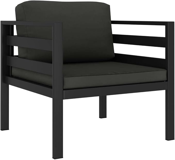 Single Sofas 2 pcs with Cushions Aluminum Anthracite, Outdoor Patio Sectional, Outdoor Sofa Set, Furniture Conversation Sets, Outdoor Porch Furniture for Balcony, Yard