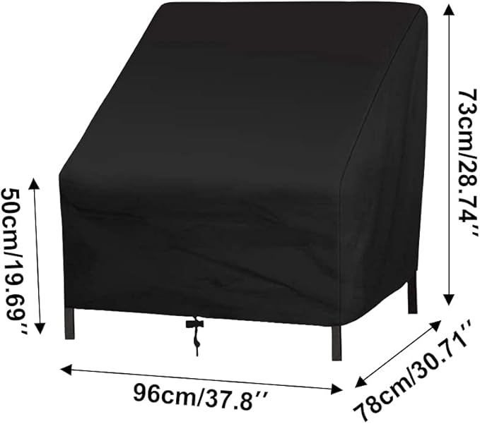 Uranshin Outdoor Patio Furniture Covers - Waterproof Rocking & Lounge Chairs, 210D, 37.8"W x 30.7" D x 28.74" H