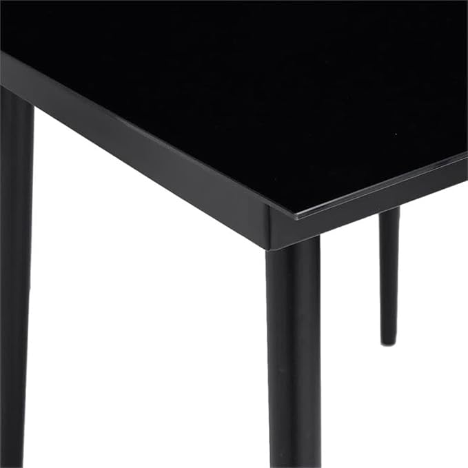 Afuera Living 3-Piece Powder-Coated Steel Garden Dining Set, Black Finish, Square Table with 2 Chairs, Rattan Texture, Lightweight and Portable, Comfortable Outdoor Patio Furniture for Terrace or