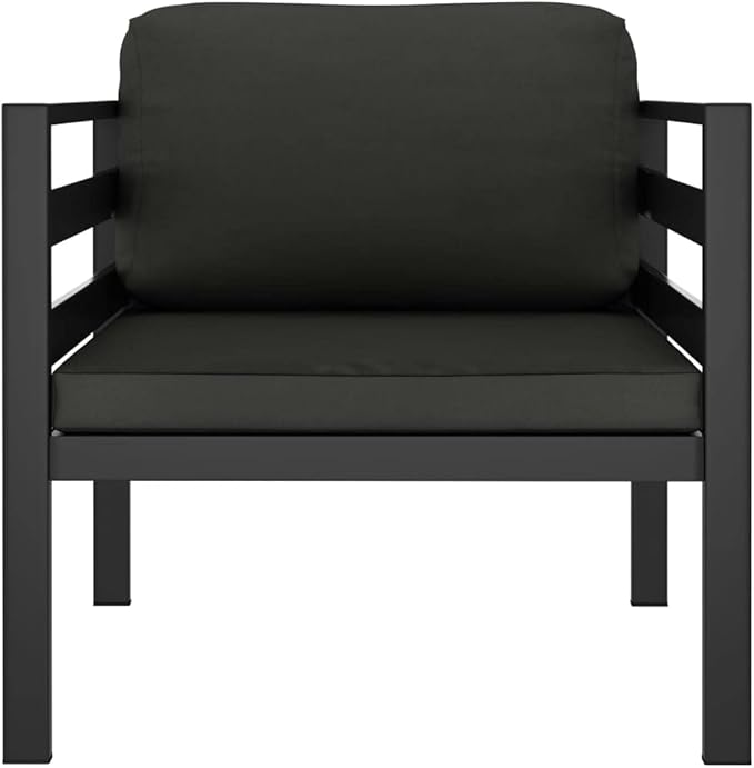 Single Sofas 2 pcs with Cushions Aluminum Anthracite, Outdoor Patio Sectional, Outdoor Sofa Set, Furniture Conversation Sets, Outdoor Porch Furniture for Balcony, Yard
