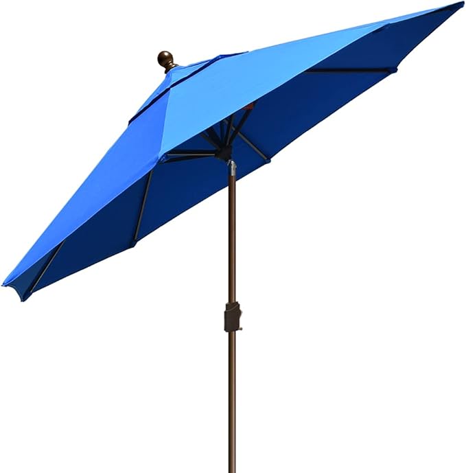 EliteShade USA 10-Year-Non-Fading 10Ft Market Patio Umbrella, UPF 50+ UV Protection Performance Sun Umbrella, Heavy Duty Commercial Grade Outdoor Table Umbrella with Crank & Tilt, Windproof Vented Top for Garden, Pool, Deck and Outdoor Playsets, Royal ...