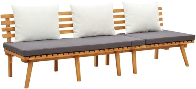 Patio Lounge Set with Cushions,Patio Furniture Sets,Patio Conversation Sets,Outdoor Furniture Sets,for Garden,Backyard,Outdoor,3 Piece Solid Acacia Wood