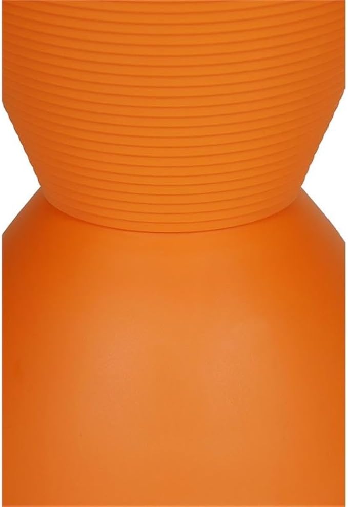 Afuera Living Polypropylene Plastic Side Table, 17" x 12", Orange Finish, Lightweight Modern Mid-Century Style Indoor/Outdoor End Table for Sofa or Sectional Use