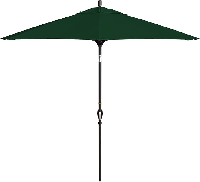 California Umbrella 9' Round Aluminum Market Umbrella, Crank Lift, Push Button Tilt