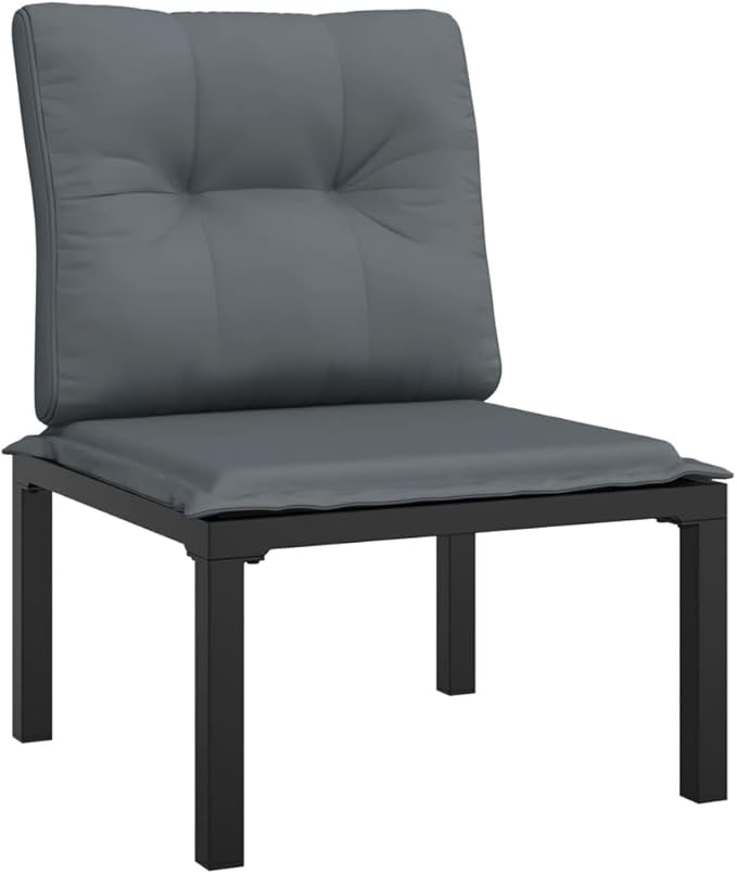 4 Piece Patio Lounge Set Black and Gray Poly Rattan, Outdoor Patio Sectional, Outdoor Sofa Set, Furniture Conversation Sets, Outdoor Porch Furniture for Balcony, Yard