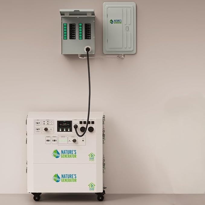 Nature’s Generator Powerhouse Gold Plus System:4800Wh Powerhouse and Four 410W Power Panels,120VAC and 240VAC Pure Sine Wave Address Home Power Requirements