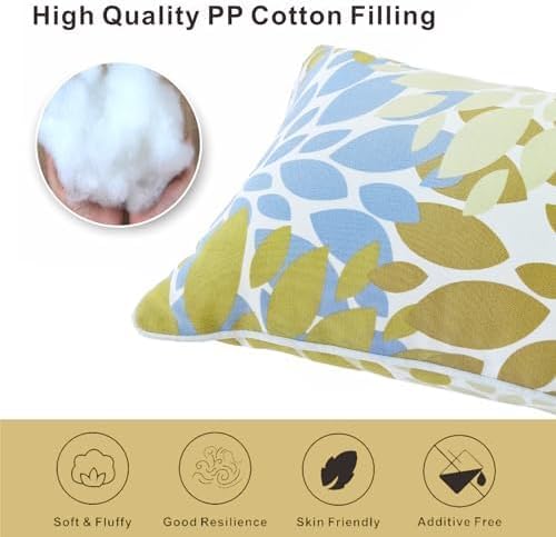 Outdoor Lumbar Pillows - Decorative Pillows with Insert Included Set of 2 Outdoor Pillows for Patio Furniture 12x20 Inch
