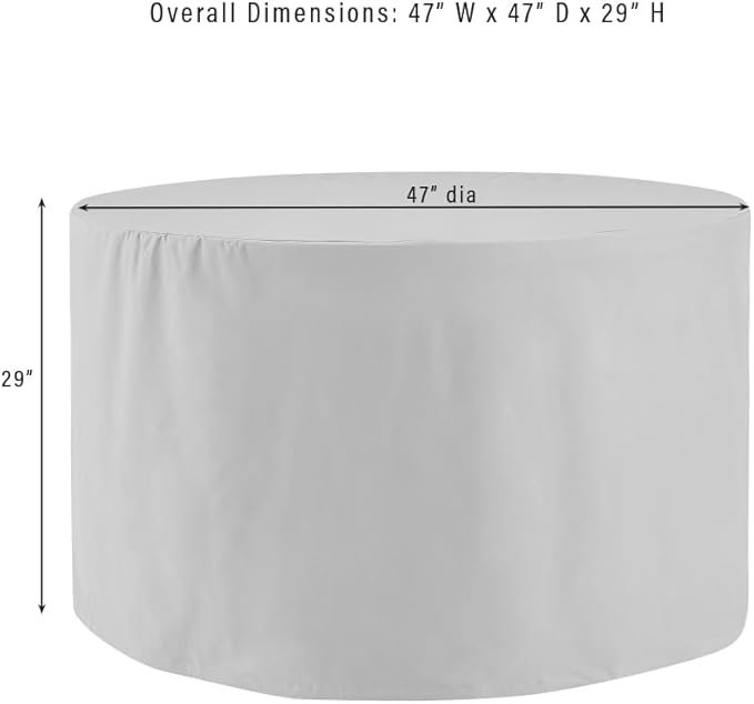 Crosley Furniture Patio Furniture Covers, Waterproof Round Outdoor Dining Table Cover for Deck, Gray