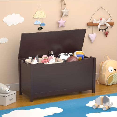 LICOME 30 Gallon Outdoor Storage Deck Box - Weather Resistant, Easy Assembly (Brown-Storage-Box)