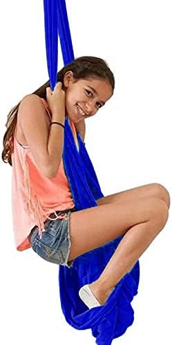 Sensory Swing for adults Indoor kids Therapy Swing Calming Snuggle Hammock durable strong fabric swing Height Adjustable Beneficial to child's spatial awareness ( Color : Royal blue , Size : 1M x 2.8M