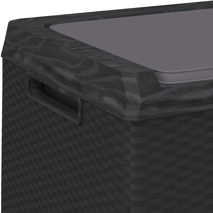 48.8" Large Deck Box Anthracite Outdoor Storage Bin 92.5 Gallon UV-Resistant Polypropylene Patio Storage Chest with Gas-Lift Lid for Garden Patio and Terrace