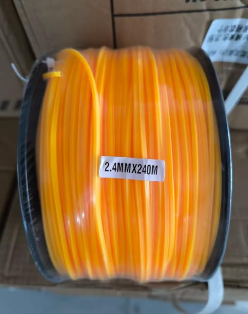Weedeater line, Orange Square Twisted Trimmer Line 0.095" X 787 F, Heavy Duty Weed Eater String, Premium Commercial Weed Wacker String Premium Nylon String Trimmer Line for Medium& Heavy Grass&Weeds