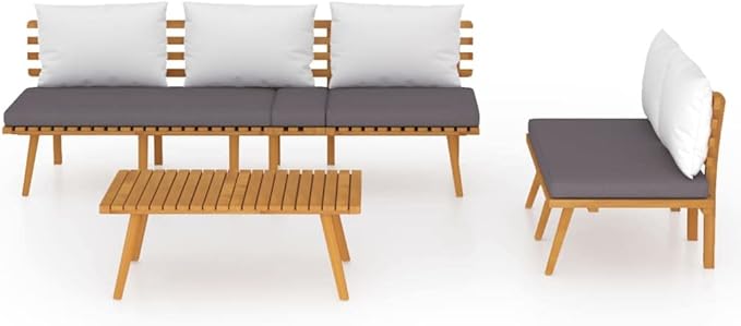 Patio Lounge Set with Cushions,Patio Furniture Sets,Patio Conversation Sets,Outdoor Furniture Sets,for Garden,Backyard,Outdoor,3 Piece Solid Acacia Wood
