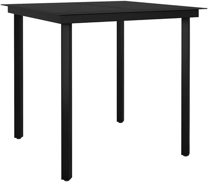 Afuera Living 3-Piece Powder-Coated Steel Patio Dining Set, Black Finish, Modern Design, Includes 1 Table and 2 Chairs, Weather-Resistant, Comfortable Seating, Indoor/Outdoor Use for Garden, Patio,