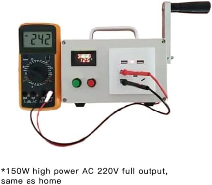Emergency Hand Generator, 30W/150W/500W Portable Manual Crank Generator with Charger, LED Emergency Light, High-Power Outdoor Emergency Power Supply for Home and Travel