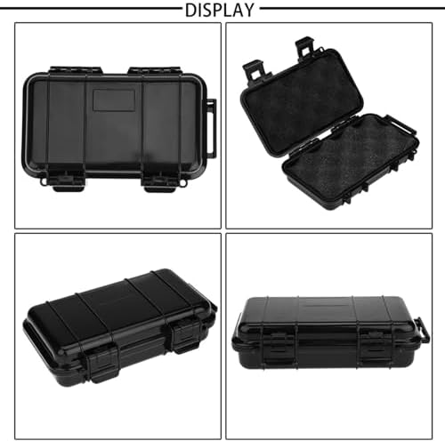 SIXRUN Outdoor Shockproof Sealed Storage Case, Model B, Black, ABS Material, 7.5x4.7x2.0 Inch