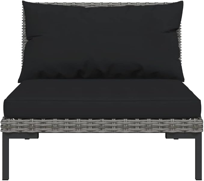 Patio Lounge Set with Cushions,Outdoor Table and Chairs Set,Terrace Conversation Set Furniture,Outdoor Furniture,for Garden,Backyard,5 Piece Poly Rattan Dark Gray