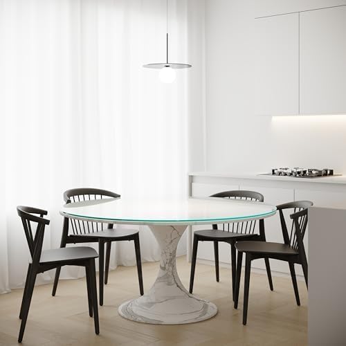 Royalty 54" Inch Round Tempered Glass Table Top – Clear Table Top Glass – Useful for Replacement, Tabletop Protector, Patio, Dining, Coffee, Desks - 3/8" Thick Flat Polished Edge