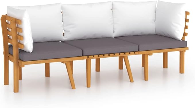 Patio Lounge Set with Cushions,Patio Furniture Sets,Patio Conversation Sets,Outdoor Furniture Sets,for Garden,Backyard,Outdoor,3 Piece Solid Acacia Wood
