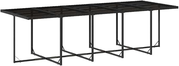 15-Piece PE Rattan Garden Dining Set, Foldable Outdoor Table and Chairs for Patio, Backyard, Balcony Furniture, Black