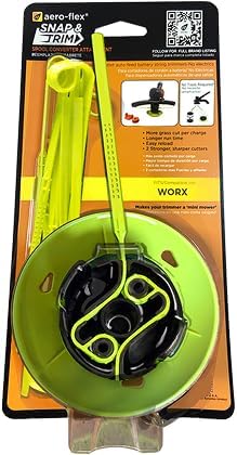 Aero-Flex Snap & Trim Trimmer Head Replacement with 16 Flexible Blades, Ground Control Glider, Compatible with Worx Auto-Feed String Trimmers, Made in USA