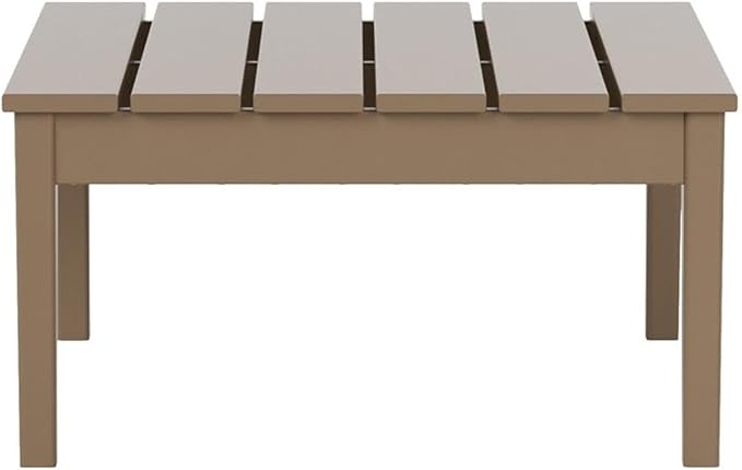 Costaelm Outdoor Side Tables for Patio, Small Patio Conversation Table Weather Resistant Coffee Table, Small Square Outdoor End Tables for Porch, Balcony, Poolside, Weathered Wood