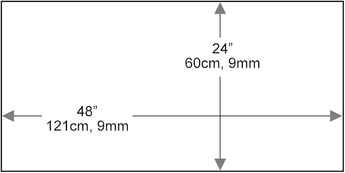 Dulles Glass 24" x 48" Rectangle Glass Table Top, 1/4" Thick Clear Tempered Replacement Glass, Flat Polished Edge & Eased Corners for Coffee, Dining, Patio Tables & Furniture Protection