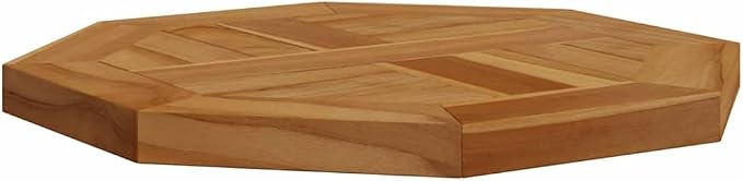 Octagonal Solid Teak Wood Table Top 15.7 x 15.7 Inch, Weather-Resistant Replacement Tabletop for Outdoor Garden Dining and Indoor Kitchen Furniture