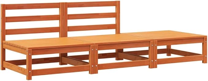 Outdoor Sectional Sofa Pine Brown 27.6x82.7x26.4 in Modular Patio Couch for Small Balcony Deck or Garden